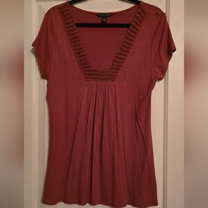Apt. 9 Terracotta Short Sleeve V-Neck Top